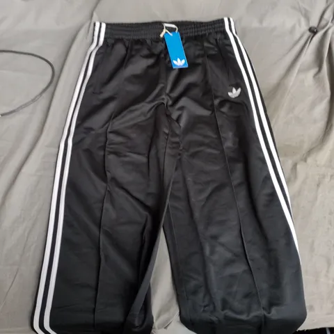 ADIDAS WOMEN'S BLACK TRACK PANTS WITH WHITE STRIPES, UK 12-14