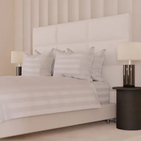 K BY KELLY HOPPEN STRIPE EMBOSSED 500TC 6PC DUVET SET - KING SIZE 