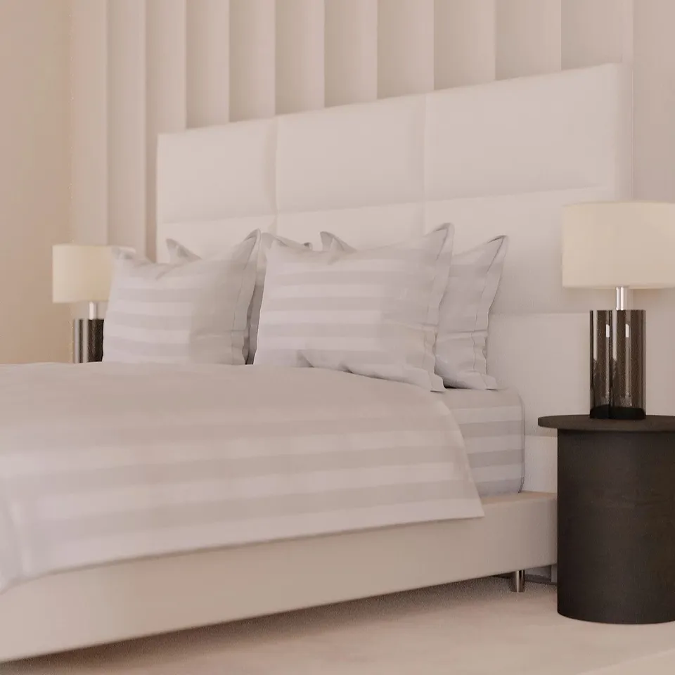 K BY KELLY HOPPEN STRIPE EMBOSSED 500TC 6PC DUVET SET - KING SIZE 