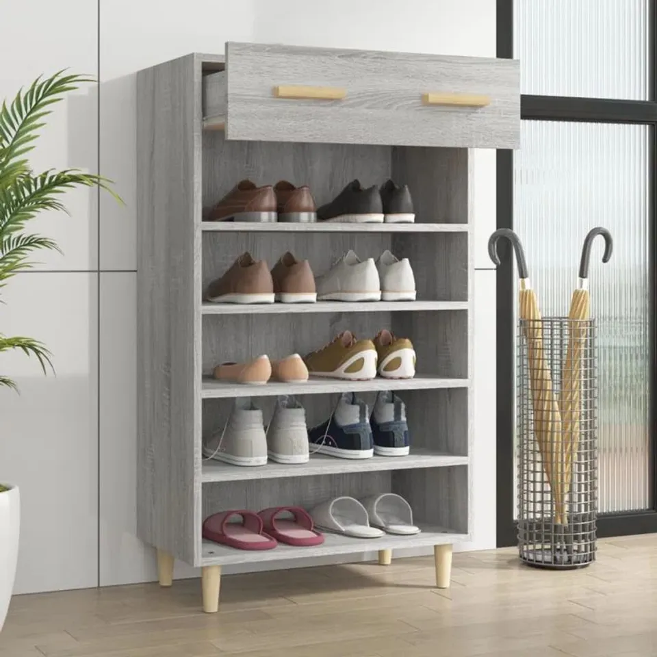 BOXED LATITUDE RUN SHOE CABINET BROWN OAK (1 BOX)