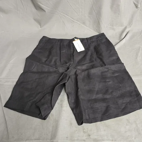 ASPIGA ALEXANDRA LONG LINEN SHORTS IN BLACK SIZE M