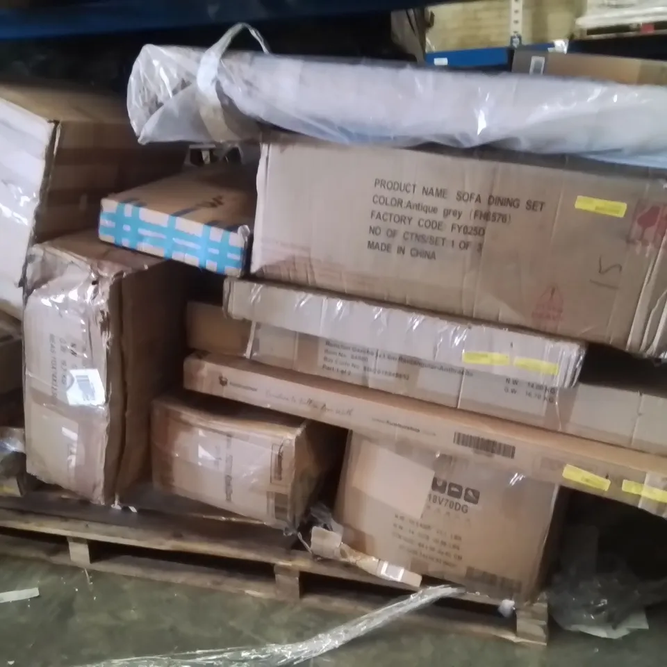 PALLET OF ASSORTED FURNITURE AND INCOMPLETE FURNITURE SETS