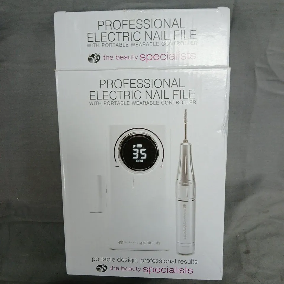 PROFESSIONAL ELECTRIC NAIL FILE WITH PORTABLE WEARABLE CONTROLLER – THE BEAUTY SPECIALISTS (BOXED)