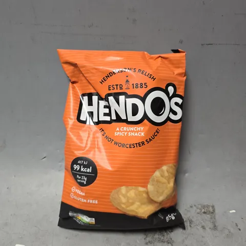 BOX OF APPROXIMATELY 10 HENDOS A CRUNCHY SPICY SNACK