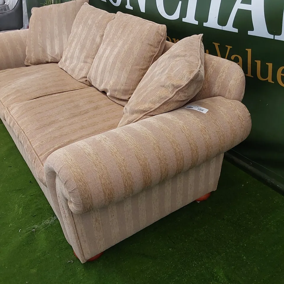 DESIGNER 3-SEATER FABRIC UPHOLSTERED SOFA