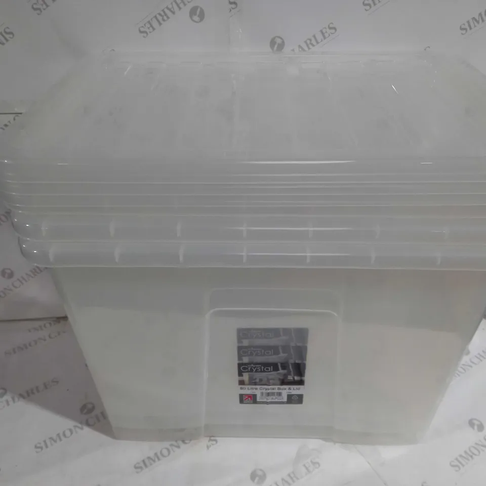 3 WHAM CRYSTAL 80 LITRE STORAGE BOXES