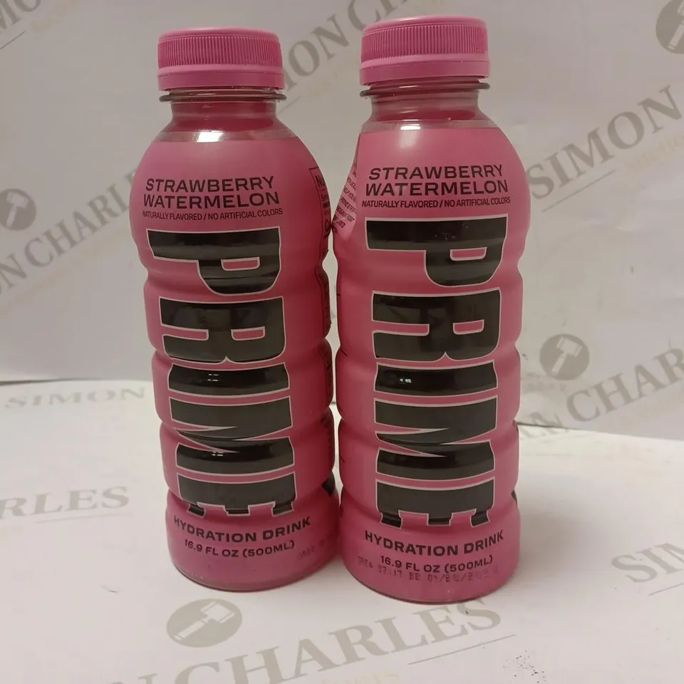LOT OF 2 PRIME HYDRATION DRINKS (2 STRAWBERRY WATERMELON)