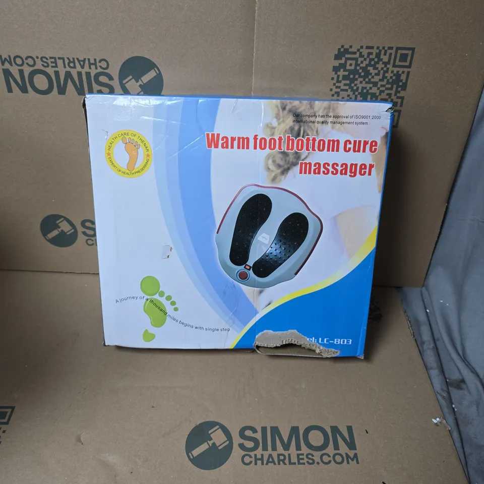 LC-803 WARM FOOT MASSAGER – WHITE WITH BLACK MASSAGE PADS (BOXED) - COLLECTION ONLY