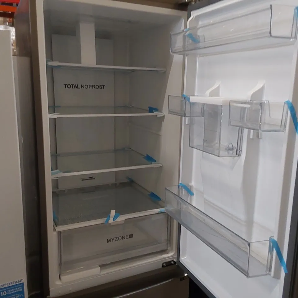 HAIER HTR3619FWMP 345 LITRE 70/30 FREESTANDING FRIDGE FREEZER STAINLESS STEEL - UNPROCESSED RAW RETURN 