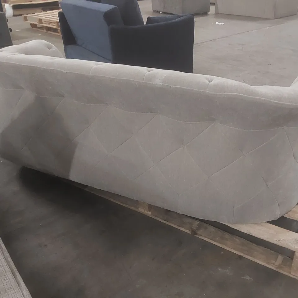 DANETTI LUXE 3 SEATER SOFA LIGHT GREY FABRIC