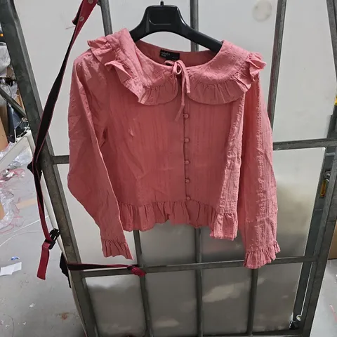 NOBODY'S CHILD PINK BLOUSE UK 10 (EU 38, USA 6)