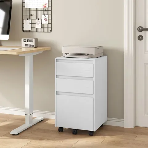 BOXED ORRIN 40cm WIDE 3-DRAWER MOBILE FILE CABINET - WHITE (1 BOX)