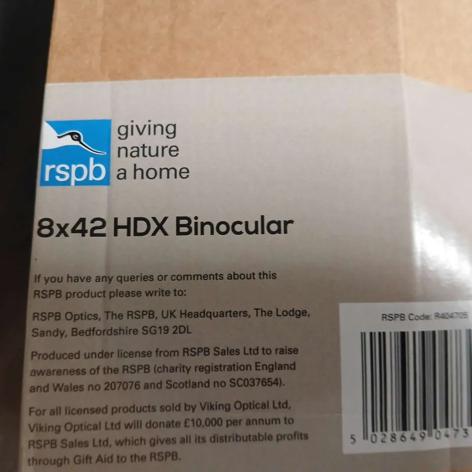 RSPB 8X42 HDX BINOCULARS WITH CASE & BOX