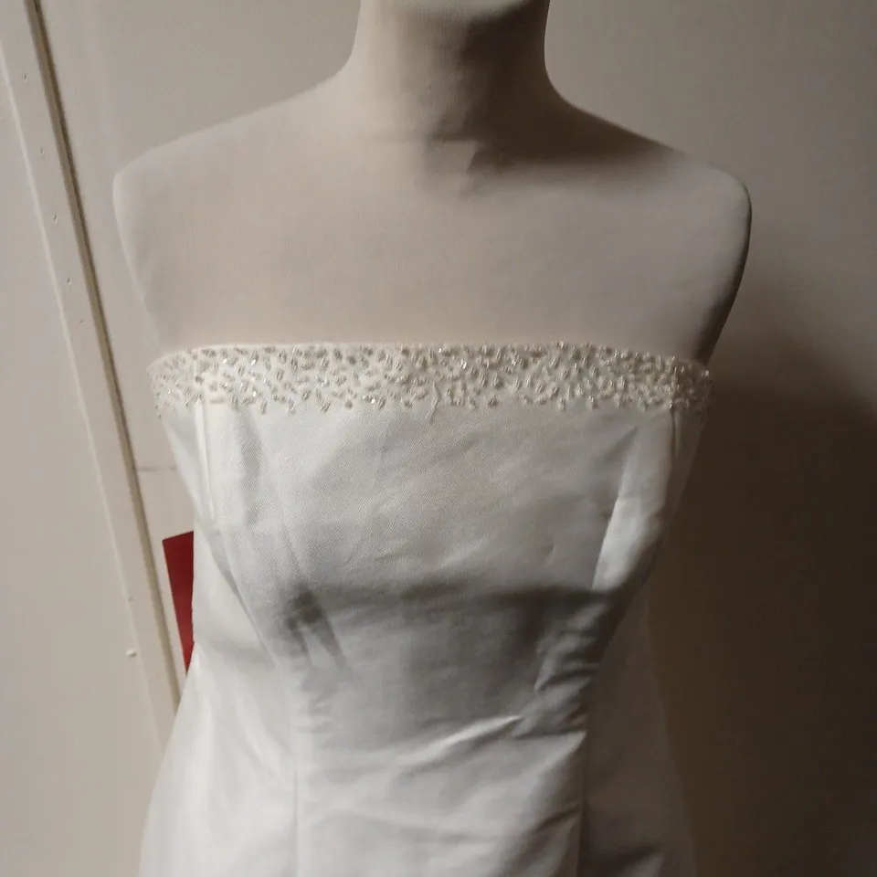 ELLA JOHANNSSEN SEQUIN STRAPLESS WEDDING DRESS SIZE 14