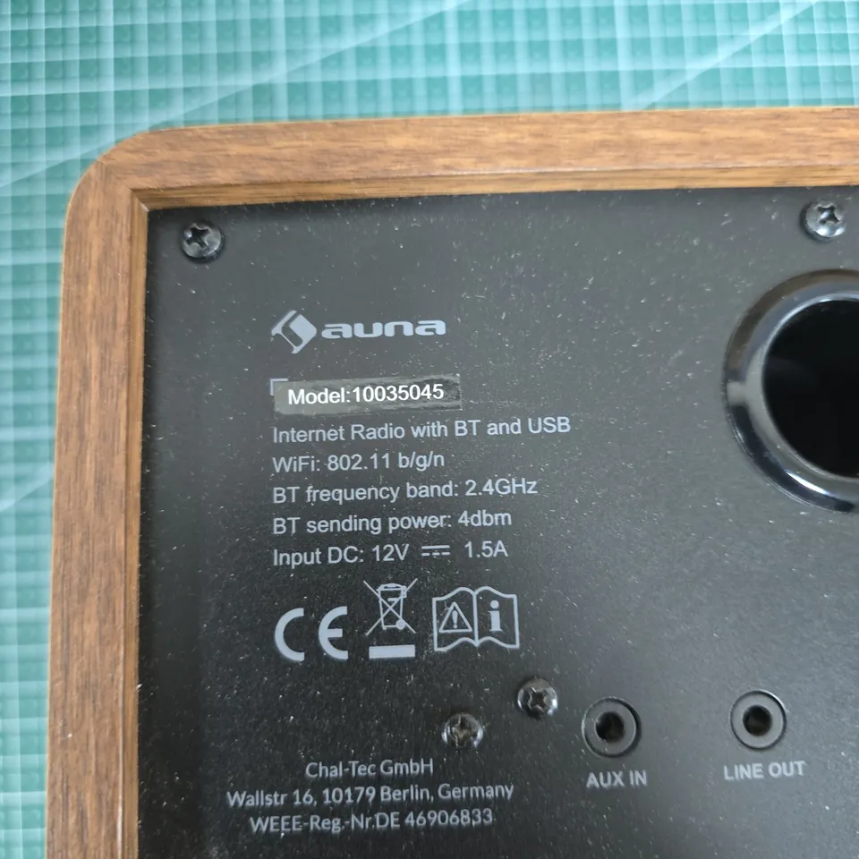 AUNA INTERNET RADIO WITH BLUETOOTH AND USB – MODEL 10035045 (WOODEN CABINET)