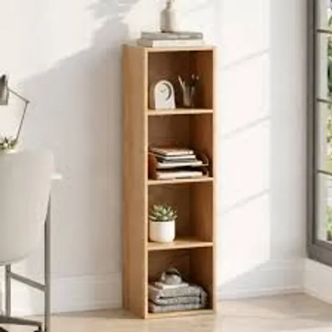 BOXED 4 CUBE STORAGE UNIT BOOKCASE WOODEN STORAGE CABINETS BOOK SHELF SHELVES DISPLAY FURNITURE INDOOR LIVING ROOM DΓCOR OAK