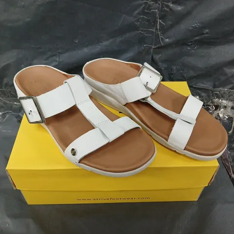BOXED PAIR OF STRIVE SANTORINI SANDALS - UK SIZE 6