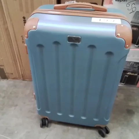 MEDIUM SUITCASE BLUE & BROWN