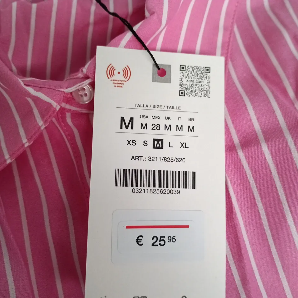 ZARA PINK STRIPED SHIRT – SIZE M (US)