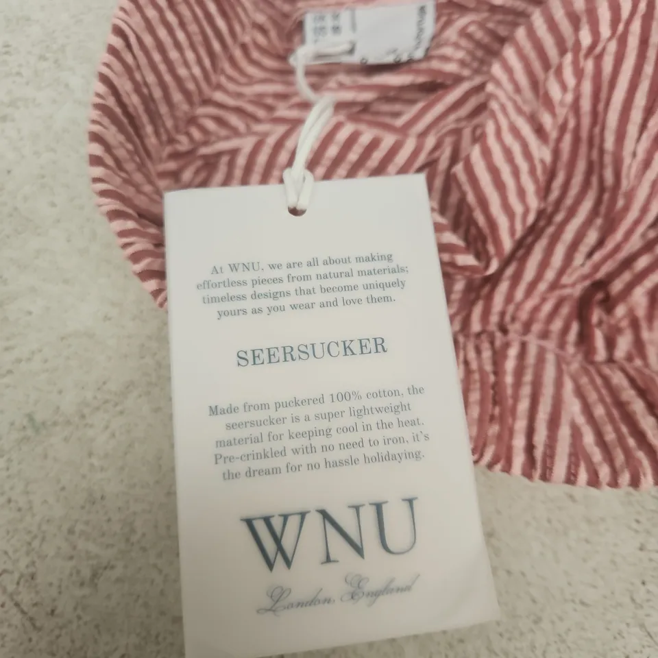 WNU SEERSUCKER SHORTS – PINK/WHITE STRIPES – UK 14 (US 10, EU 42)