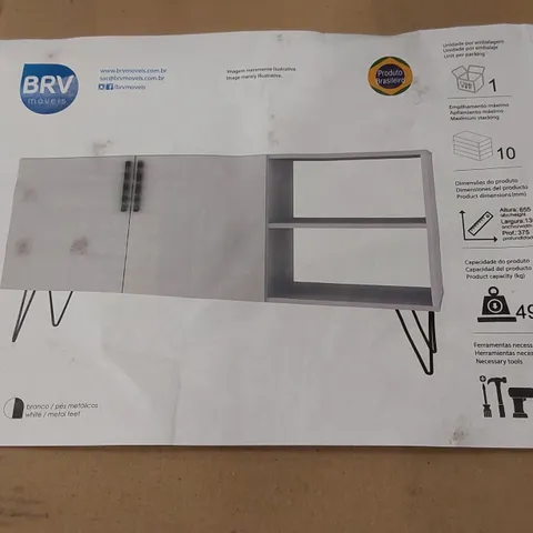 BRAND NEW BOXED OUT & OUT 2-DOOR TV CABINET - WHITE (1 BOX)