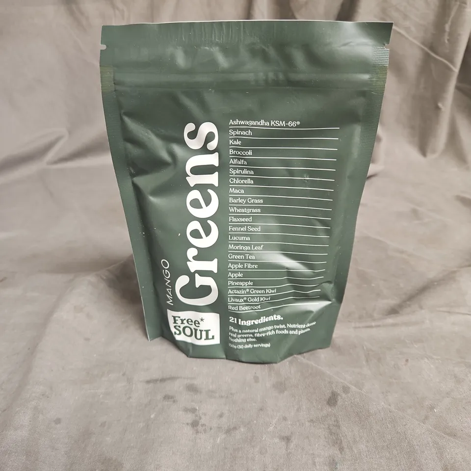 SEALED FREE SOUL MANGO GREENS FOOD SUPPLEMENT 150G
