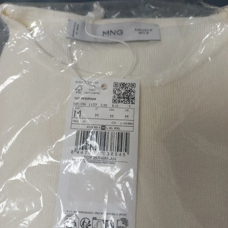 MNG BY MANGO WOMEN'S KNIT TOP – CREAM, SIZE M