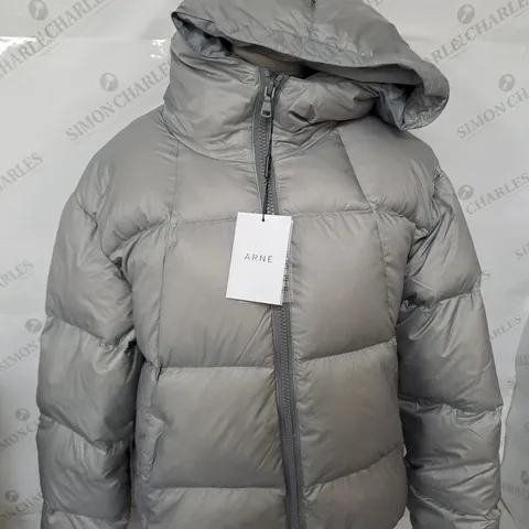 ARNE ZIPPED PADDED HOODED COAT SIZE S