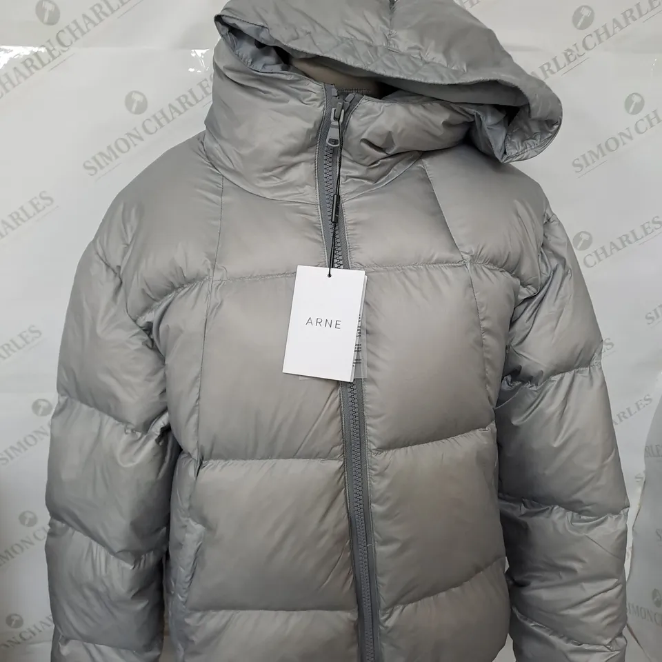 ARNE ZIPPED PADDED HOODED COAT SIZE S