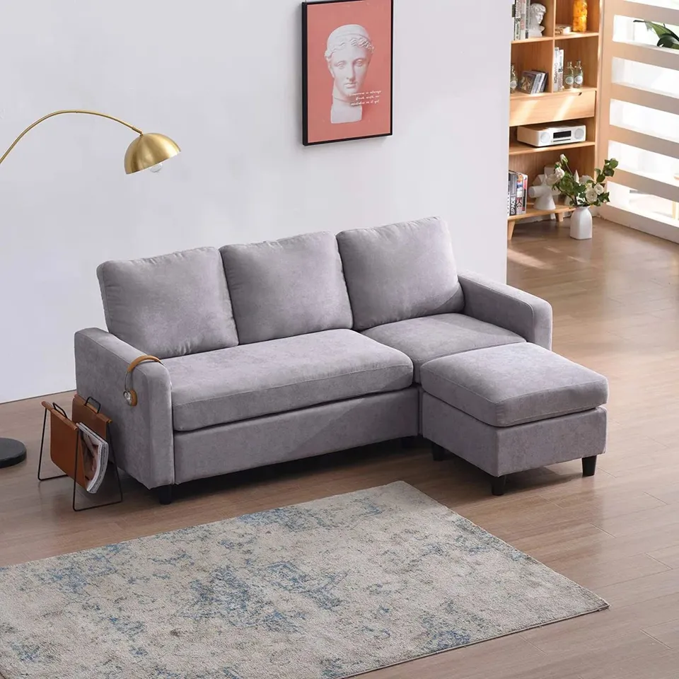 BOXED BILLUPS REVERSIBLE MODULAR CORNER SOFA CHAISE - LIGHT GREY (2 BOXES)