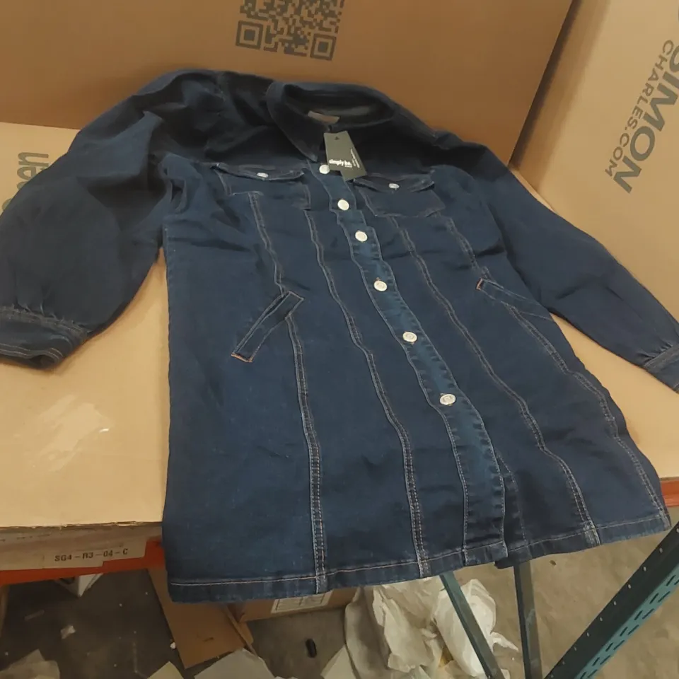 BOX CONTAINING APPROXIMATELY 10x BRAND NEW SIMPLY BE INDIGO DENIM MINI DRESSES - SIZE 20