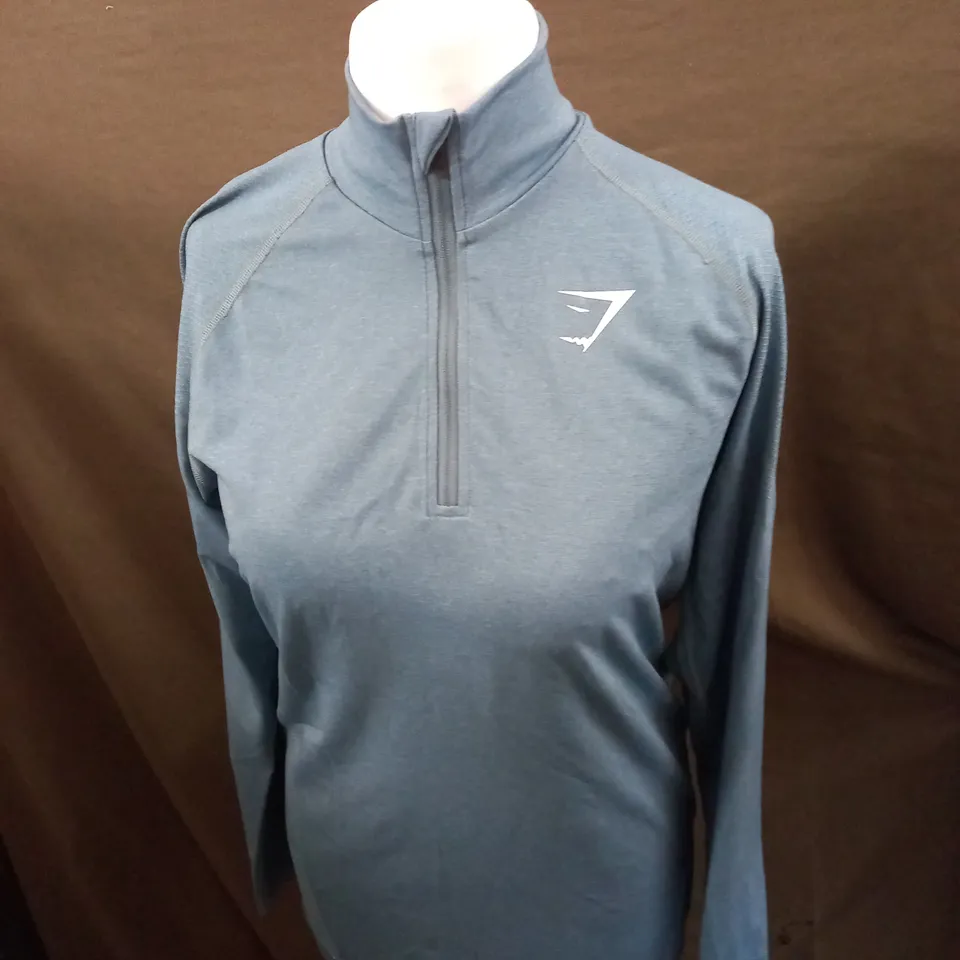 GYMSHARK 1/4 ZIPPED SHIRT SIZE M