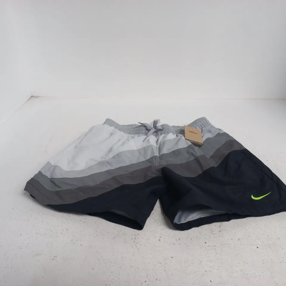 NIKE BLACK/GREY SWIM SHORTS MEDIUM
