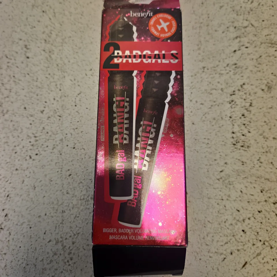 BOXED BENEFIT COSMETICS BAD GAL BANG! MASCARA SET (2 X PITCH BLACK)