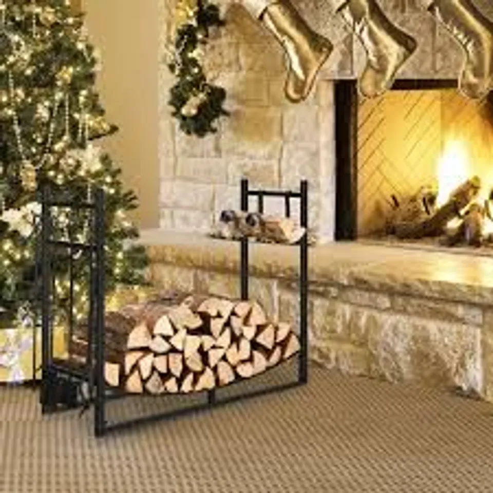 WOOD STAND METAL FIREWOOD STAND FIREPLACE ACCESSORIES