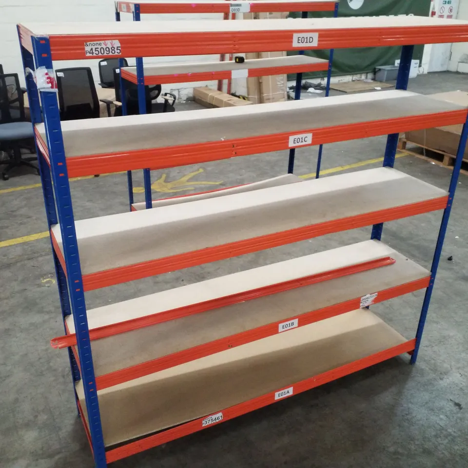 5-TIER SHELVING UNIT 180×180×45CM - BLUE & ORANGE