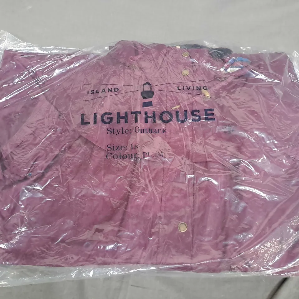 BAGGED LIGHTHOUSE WOMEN'S OUTBACK COAT IN PLUM - UK 18