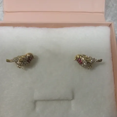 BOXED DIAMONIQUE BIRD THEMED EARRINGS