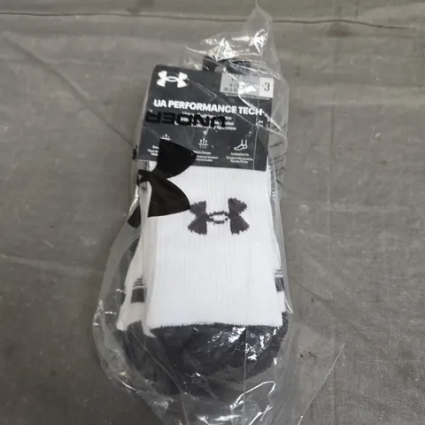 BAGGED UNDER ARMOUR CREW SOCKS - X3 - SIZE M 