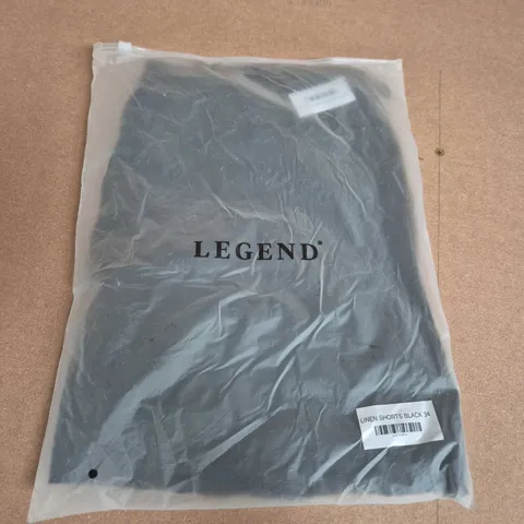 BAGGED LEGEND LINEN SHORTS IN BLACK - SIZE 34
