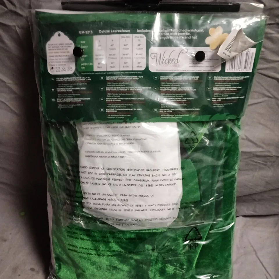 DELUXE LEPRECHAUN COSTUME EM-3215 – KID'S JACKET WITH WAISTCOAT, SHIRT, BOW TIE, 3/4 LENGTH TROUSERS & HAT