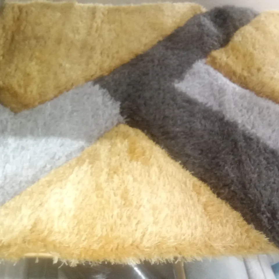 NOVA OCHRE GREY POLYESTER RUG 80X150CM