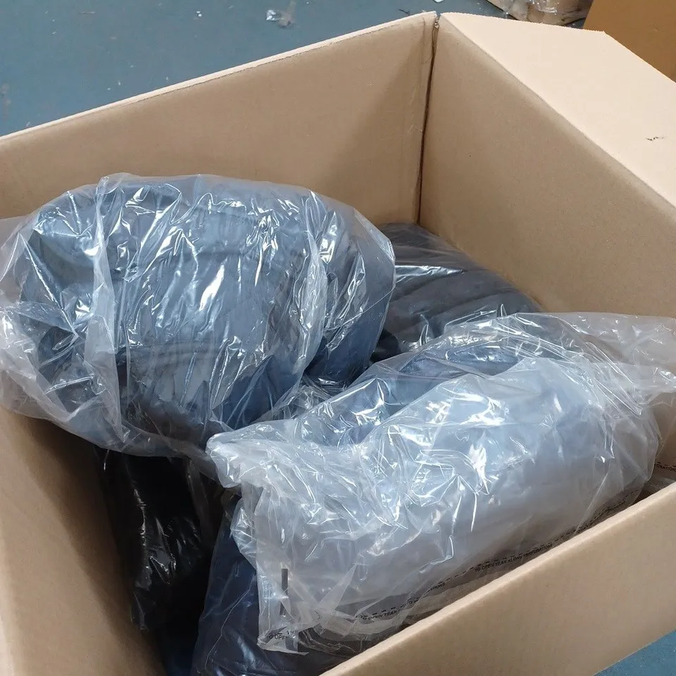 BOX OF 8 ASSORTED CLOTHING ITEMS TO INCLUDE BLUE FLUFFY ZIP UP JACKET , ETC