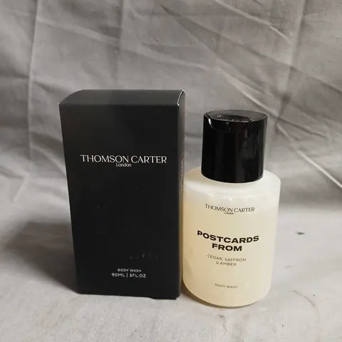 THOMSON CARTER LONDON POSTCARDS FROM CEDAR, SAFFRON & AMBER BODY WASH 90ML – BOXED