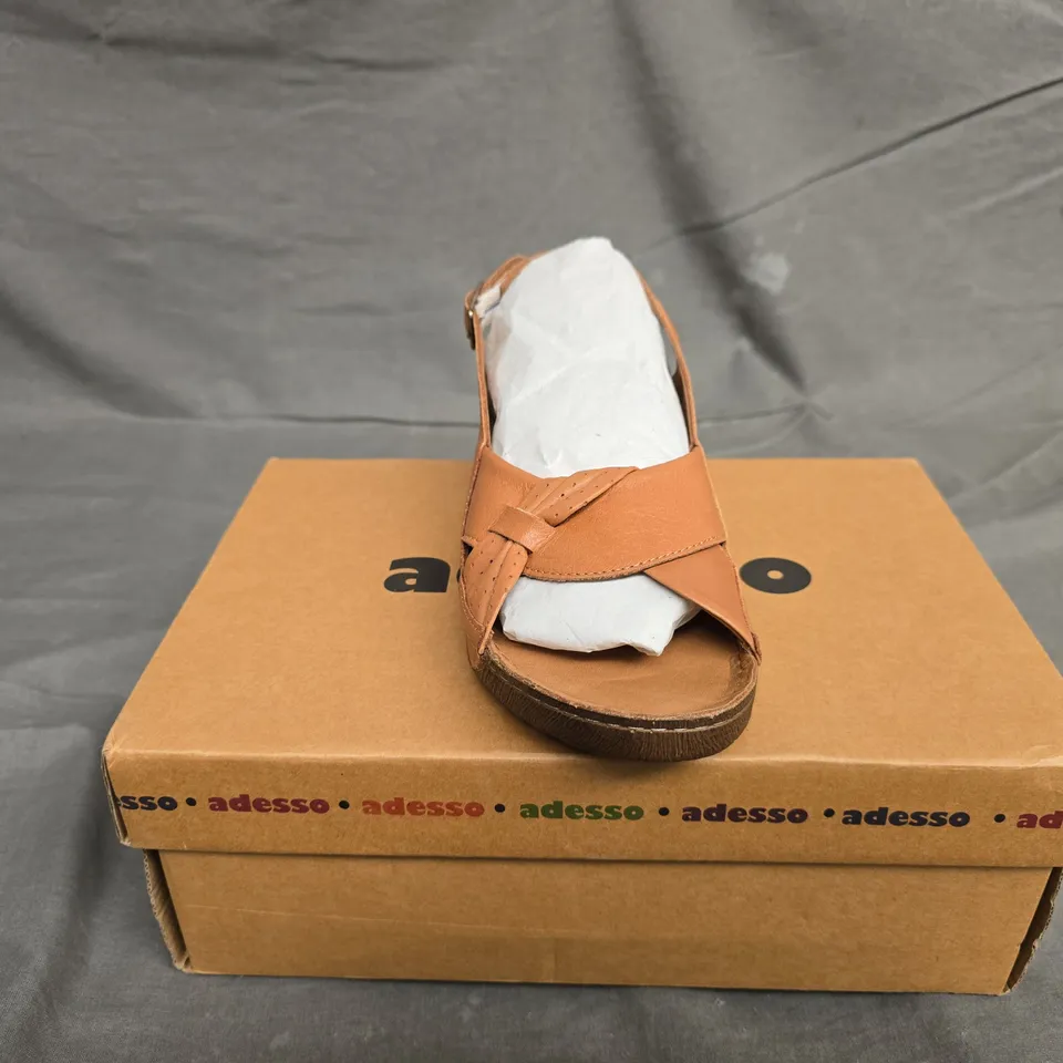 ADESSO LEATHER SANDALS – BROWN, UK 5 (EU 38)