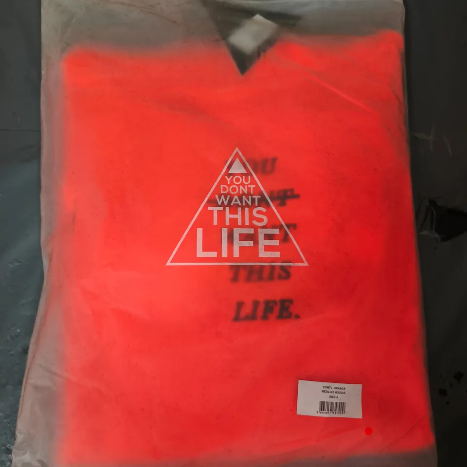 YDWTL ORANGE REDLINE HOODIE – UK SIZE S