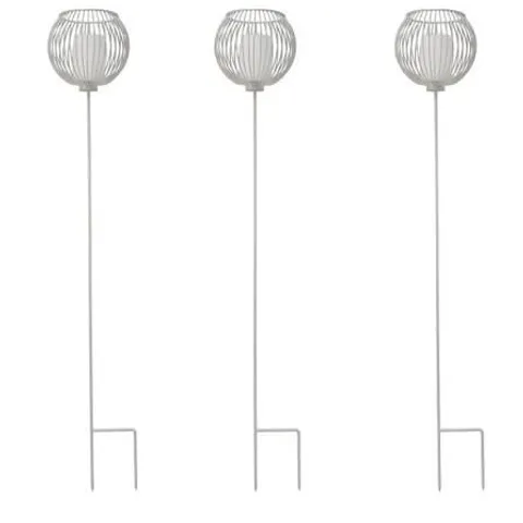 K BY KELLY HOPPEN SET OF 3 OUTDOOR BATTERY STAKE LIGHTS