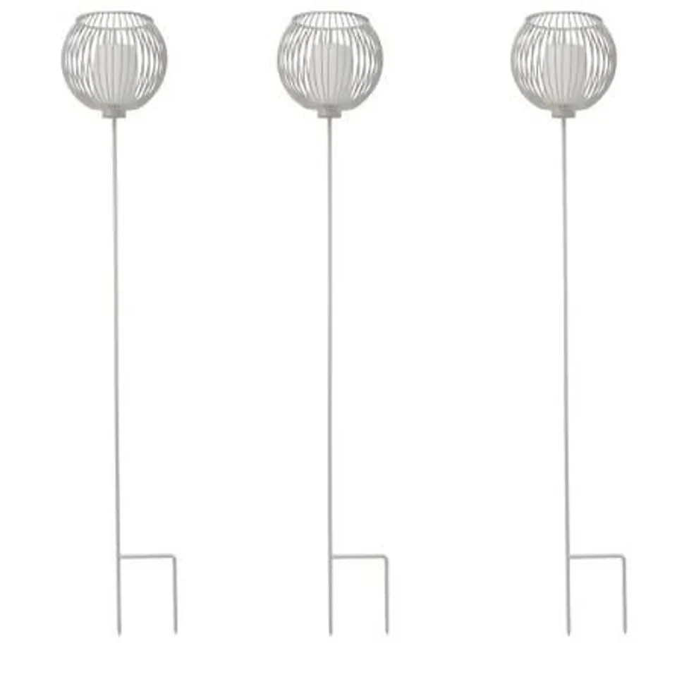 K BY KELLY HOPPEN SET OF 3 OUTDOOR BATTERY STAKE LIGHTS