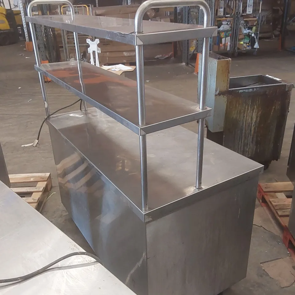 COMMERCIAL FOOD STORAGE CABINET WITH PREP COUNTER AND SHELVES