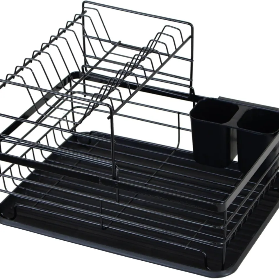 BOXED 2 TIER MULTIFUNCTION DISH DRAINER DRYING RACK WITH CUTLERY HOLDER 